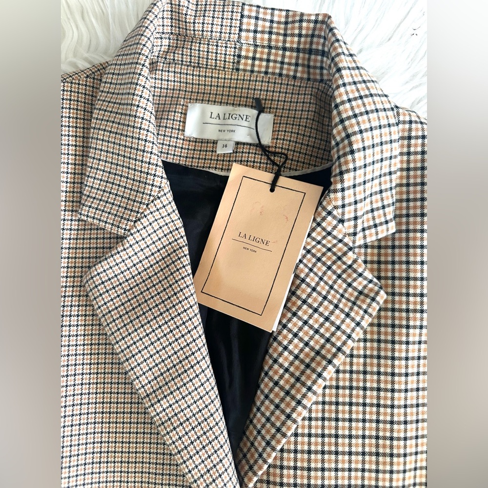 La Ligne Plaid Print Blazer NWT Size 14 & 10 - Picture 4 of 14